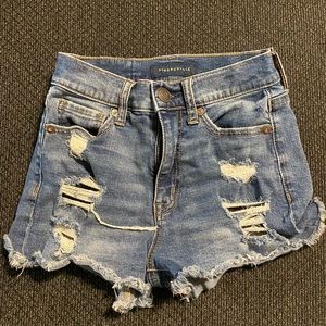 Ladies Aeropostale Distressed Jean Shorts Size 00